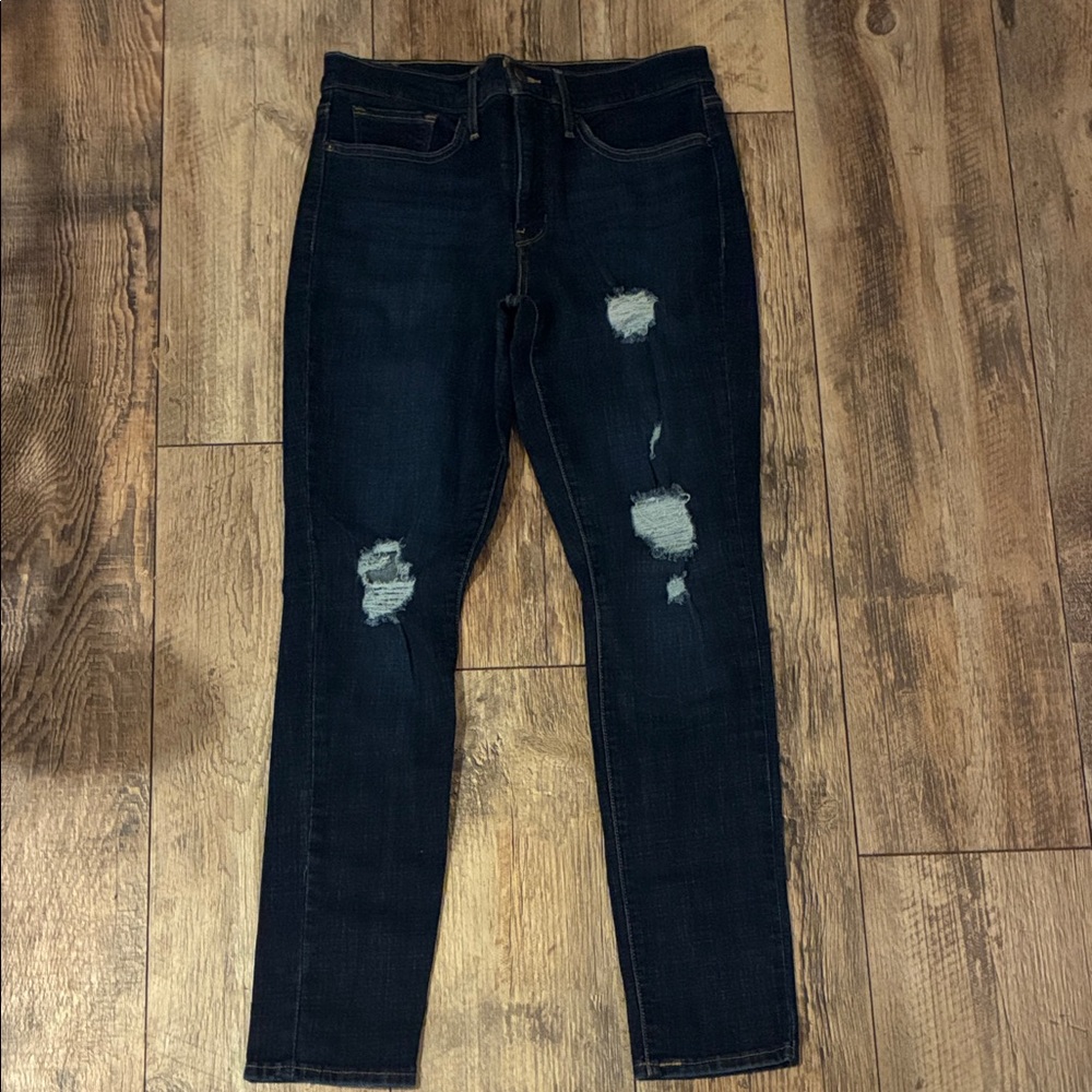 Levi's Dark Blue Distressed Skinny Jeans